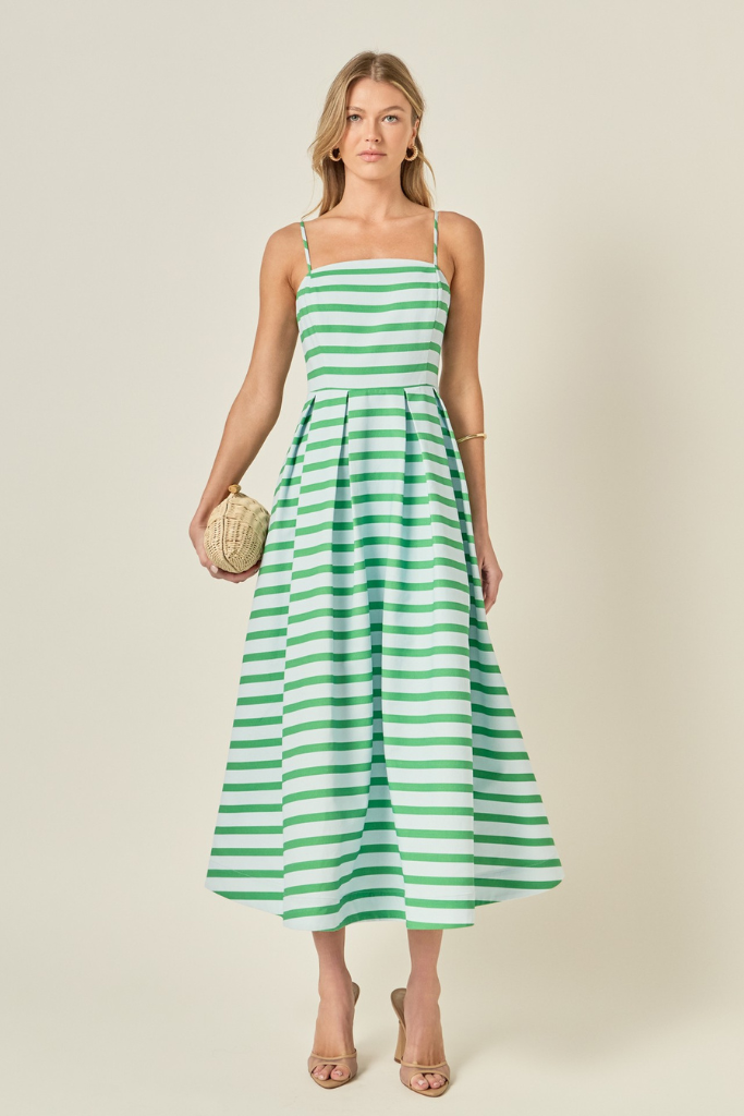 Mallory stripe midi in green