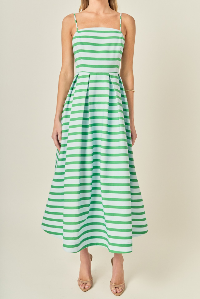 Mallory stripe midi in green