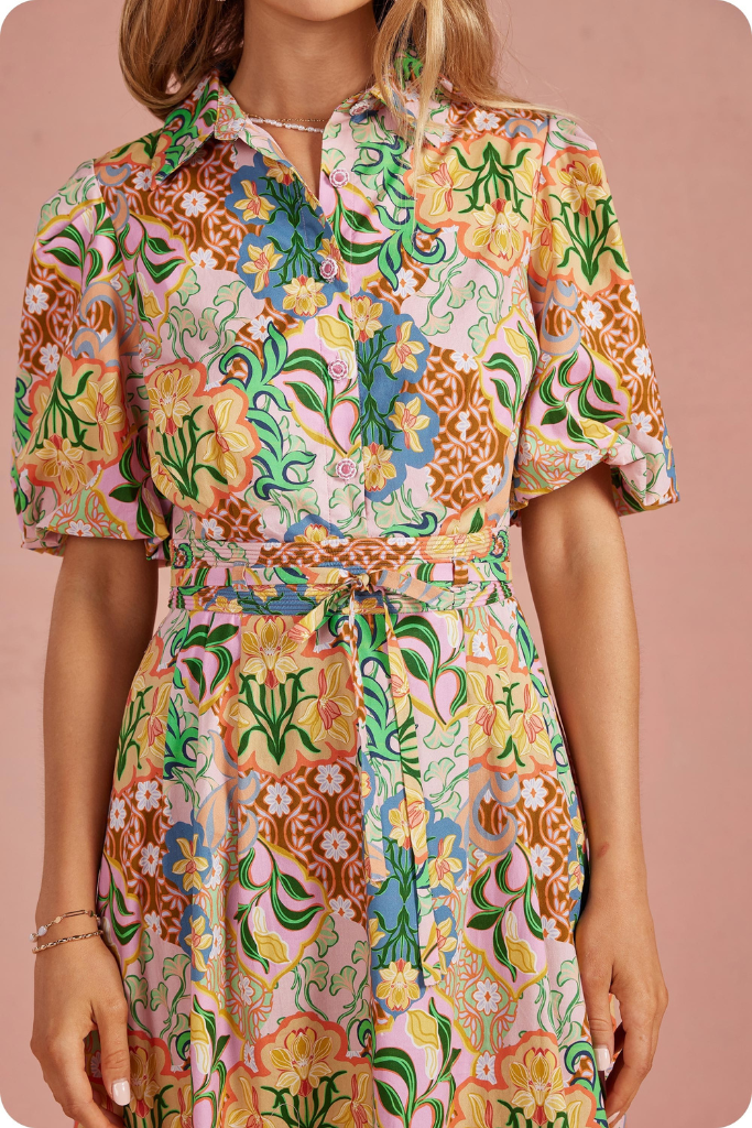 Amber floral midi dress