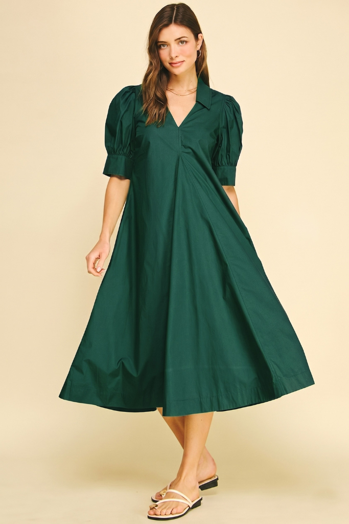 Avery midi dress in green