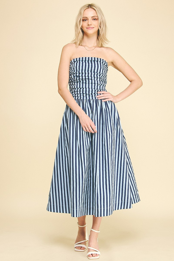 Mya stripe dress in blue