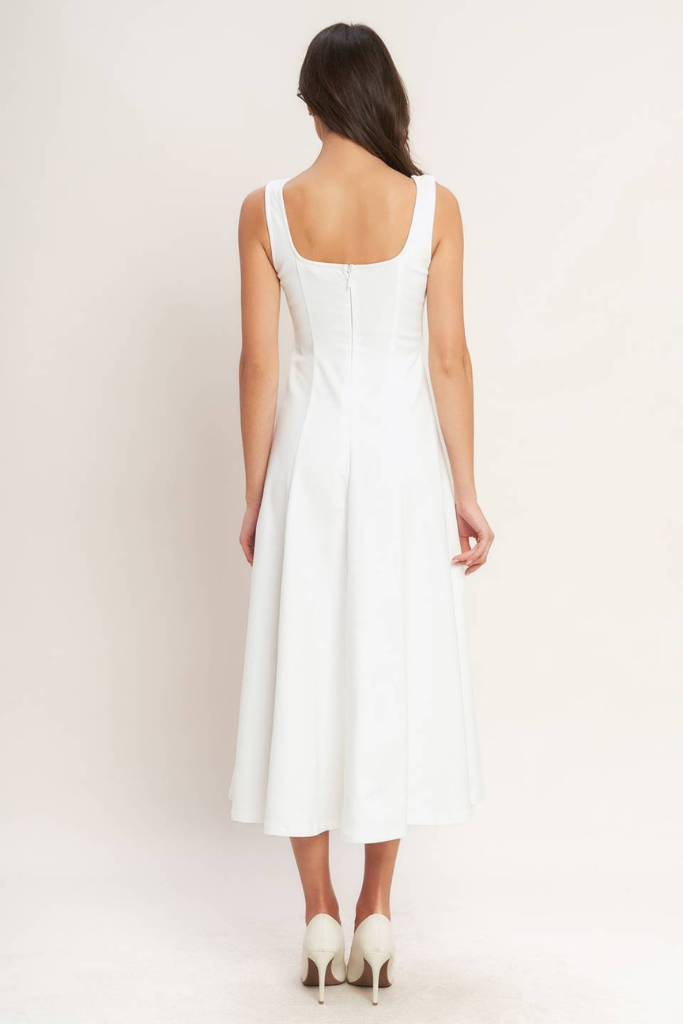 Eva midi dress in white