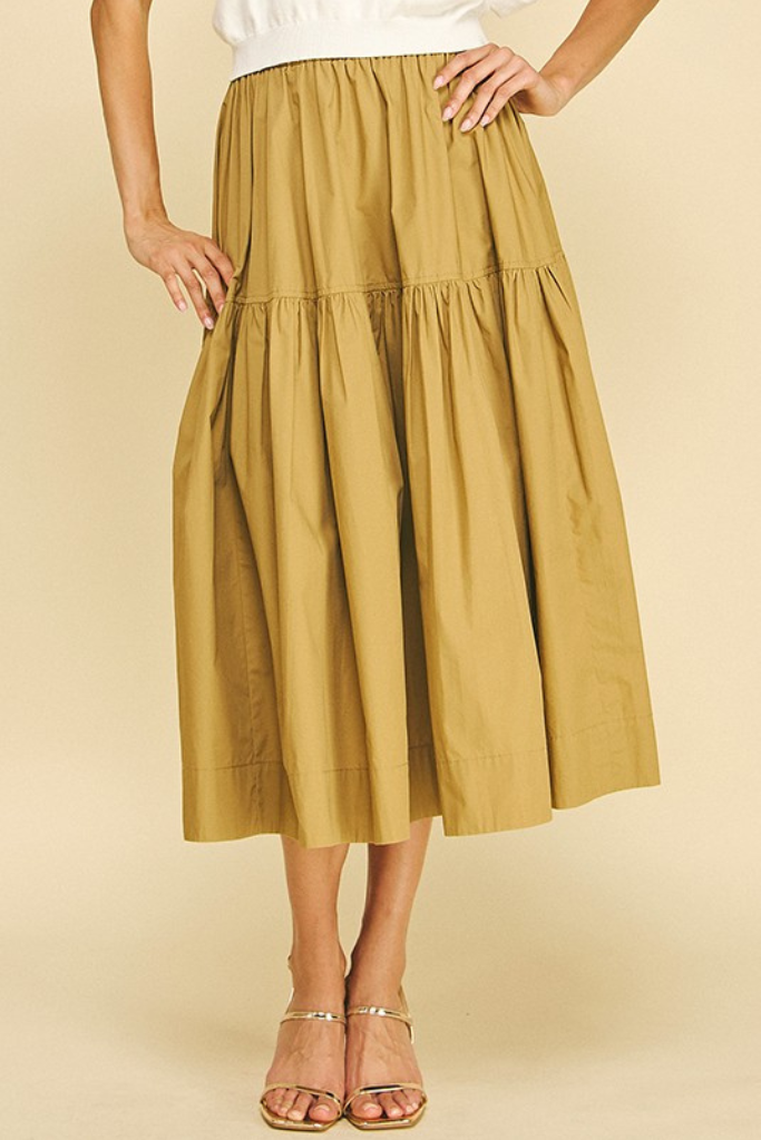 Alice poplin skirt in taupe