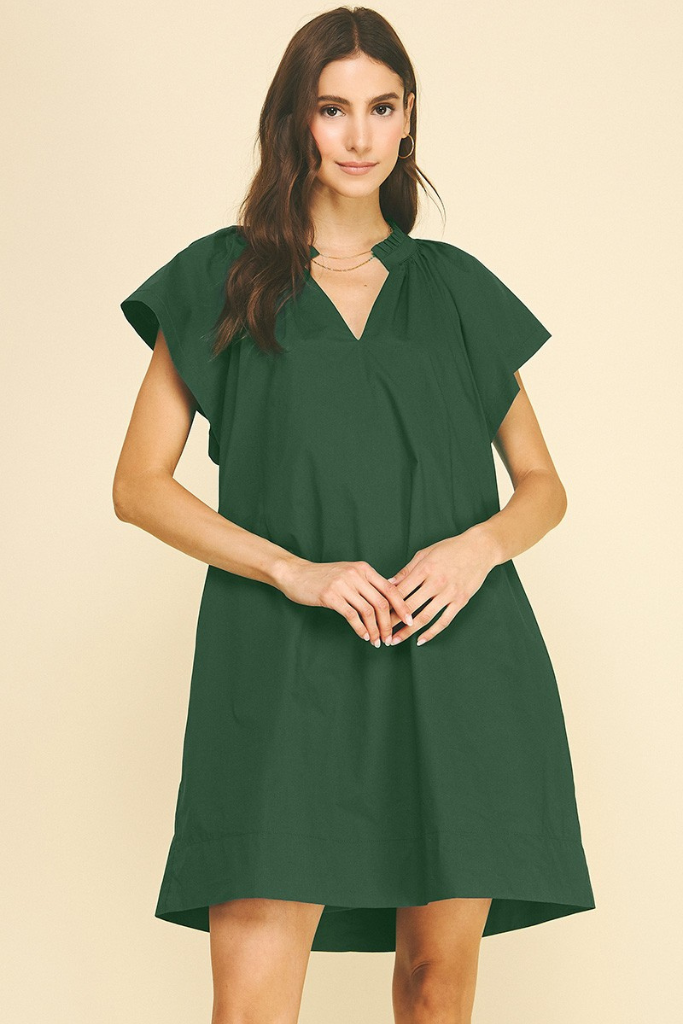 Violet mini dress in green