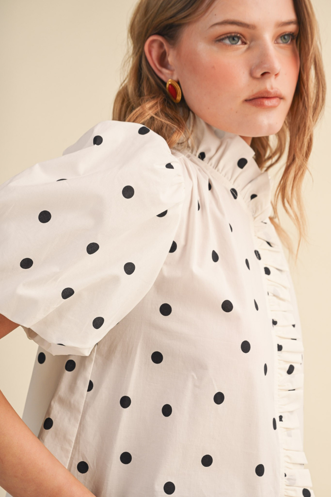 Eleanor polka dot blouse
