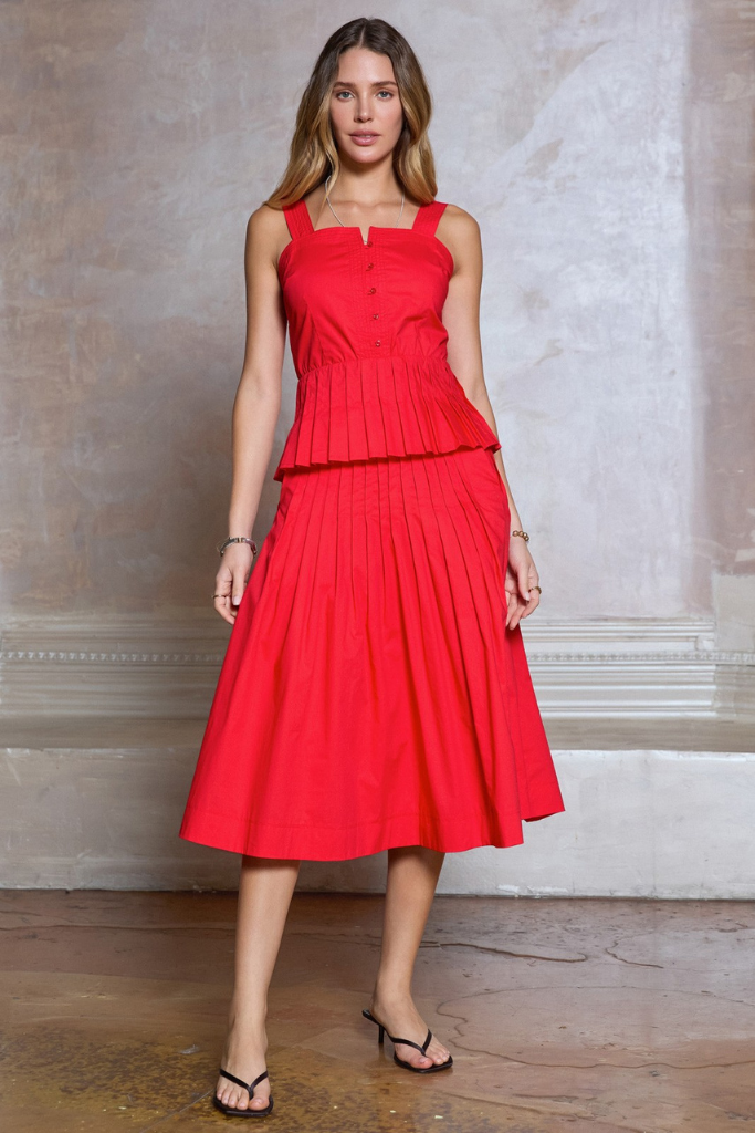 Parsons skirt in red