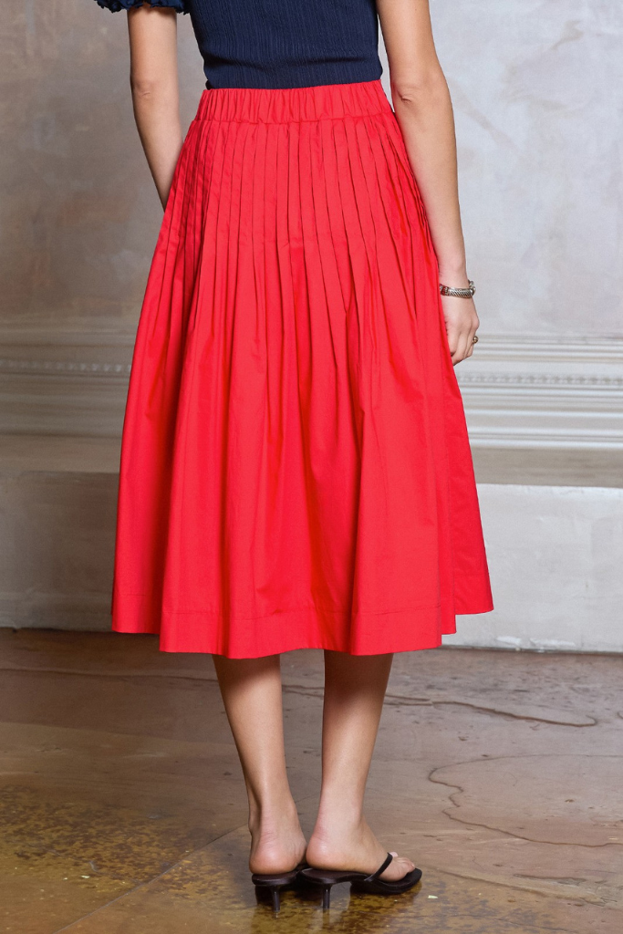 Parsons skirt in red
