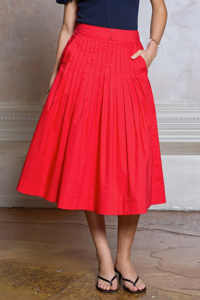 Parsons skirt in red