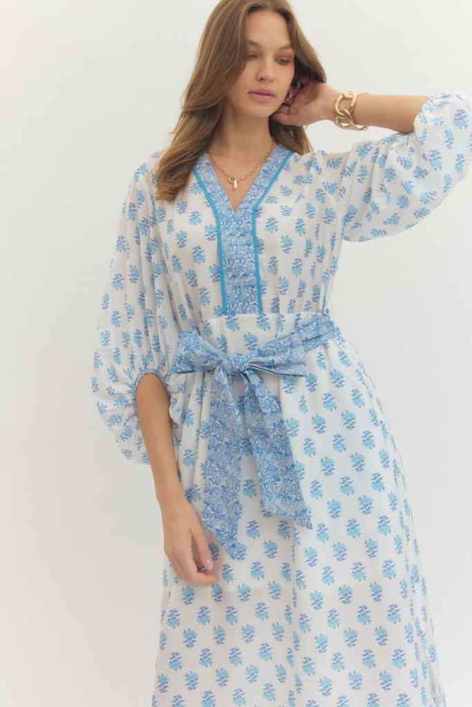 Everly dress in blue