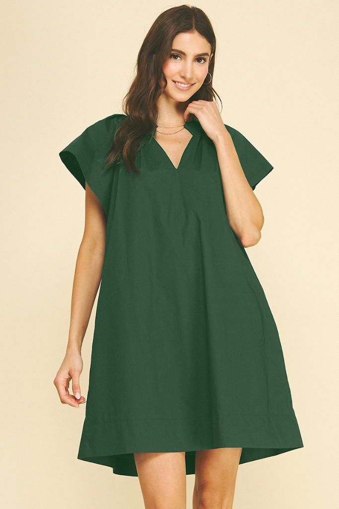 Violet mini dress in green