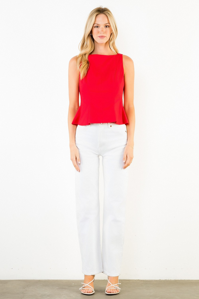 Portia top in red