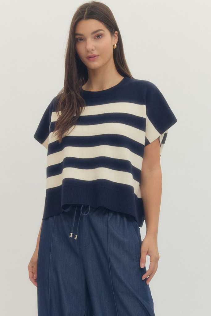 Ava stripe in Navy