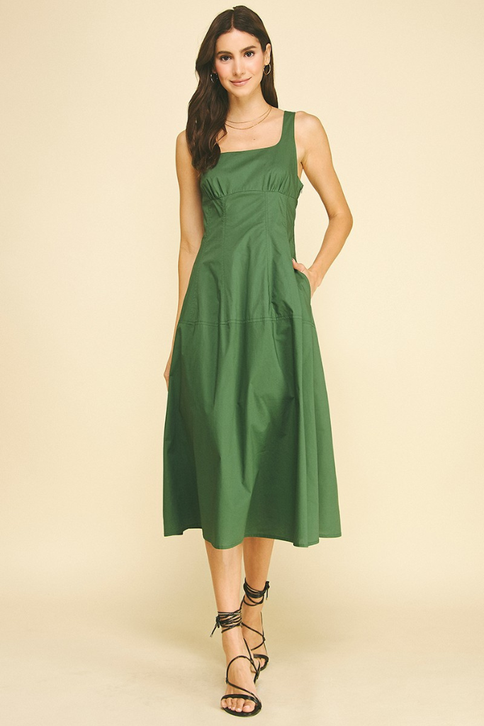 Madison midi dress in green