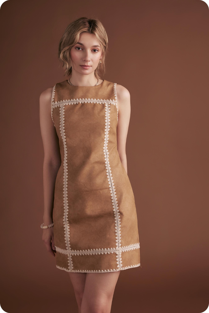 Maya crochet detail mini dress