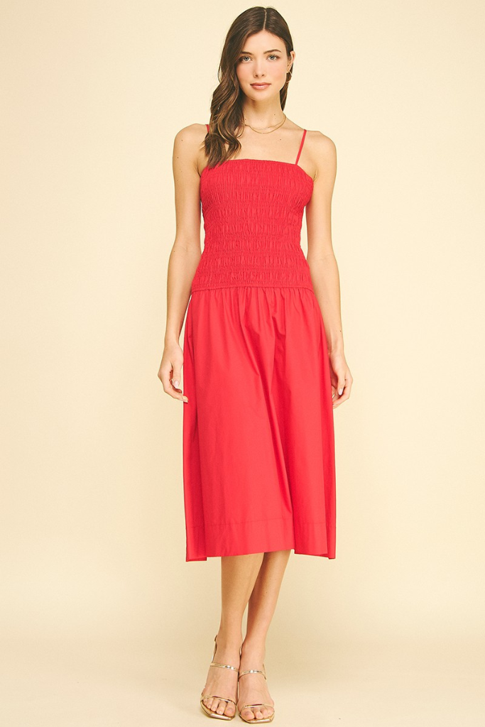 Charlie midi dress in red
