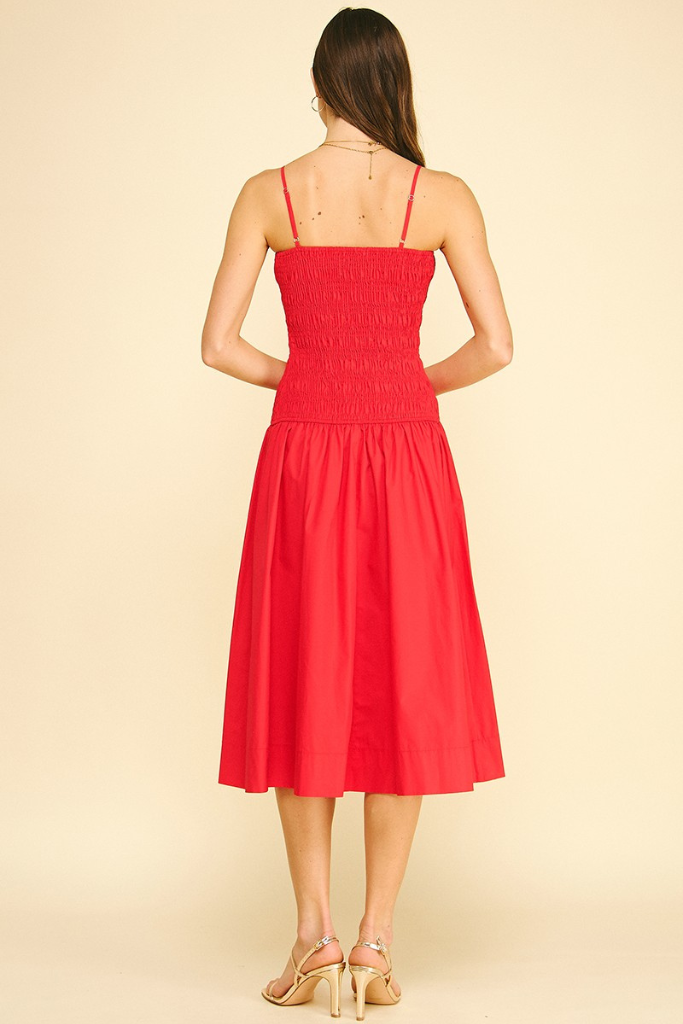 Charlie midi dress in red