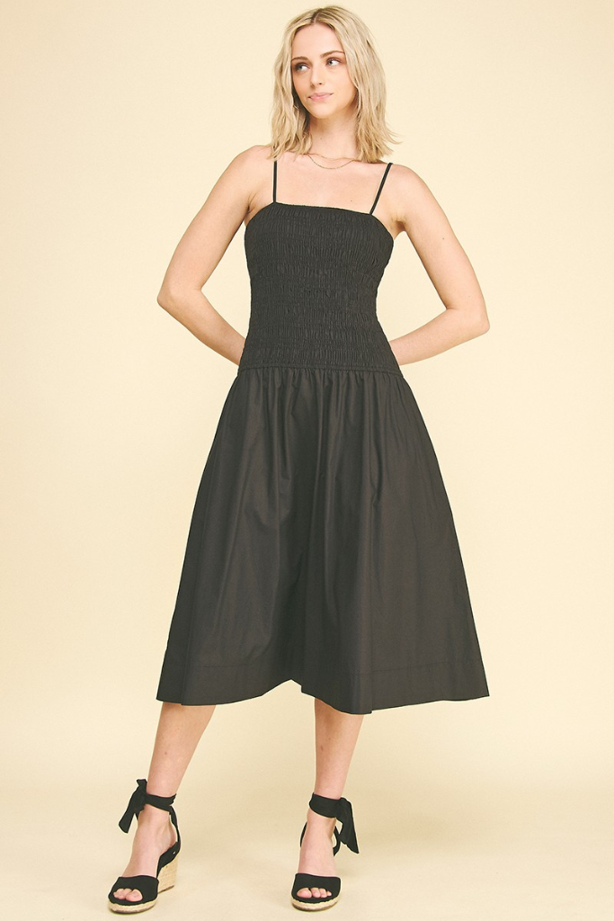 Charlie midi dress in black