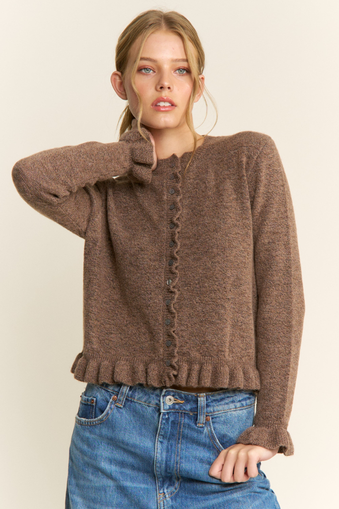 Edith Ruffle Cardigan