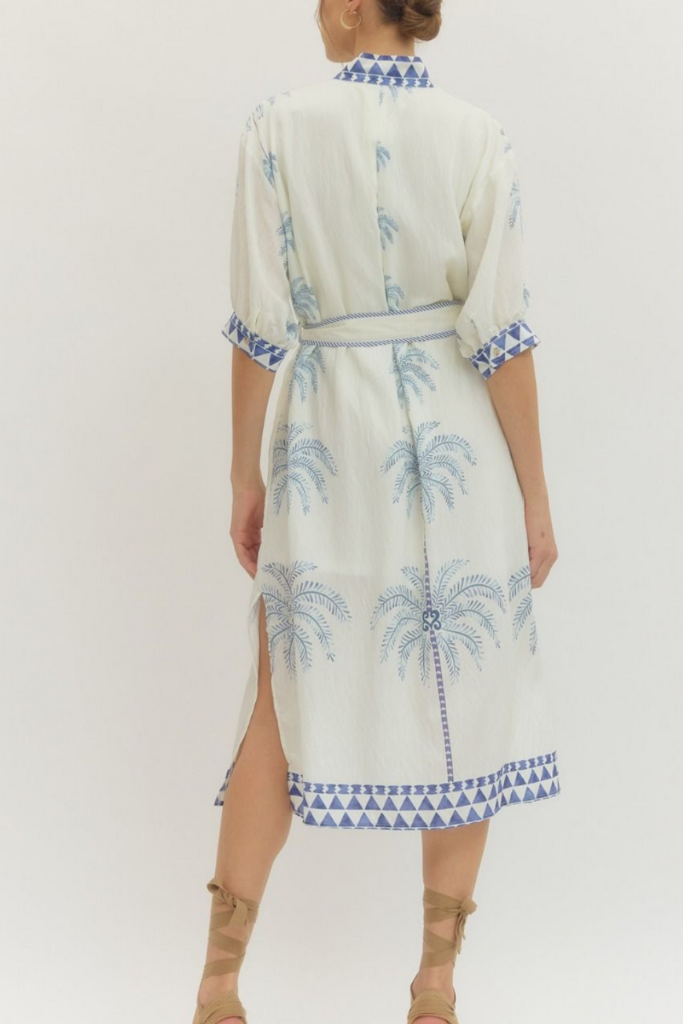 Lila palm print dress