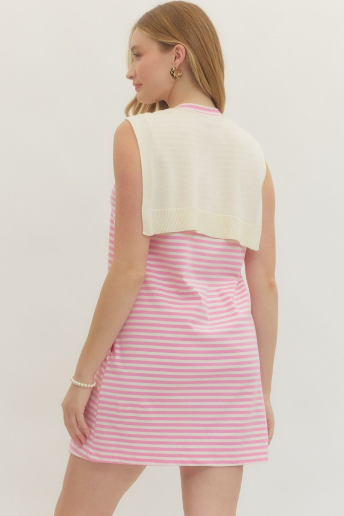 Wren mini knit dress in pink