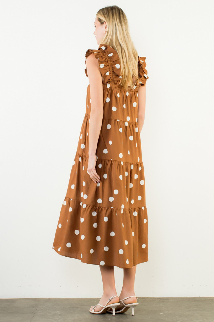 Alix dot midi in brown