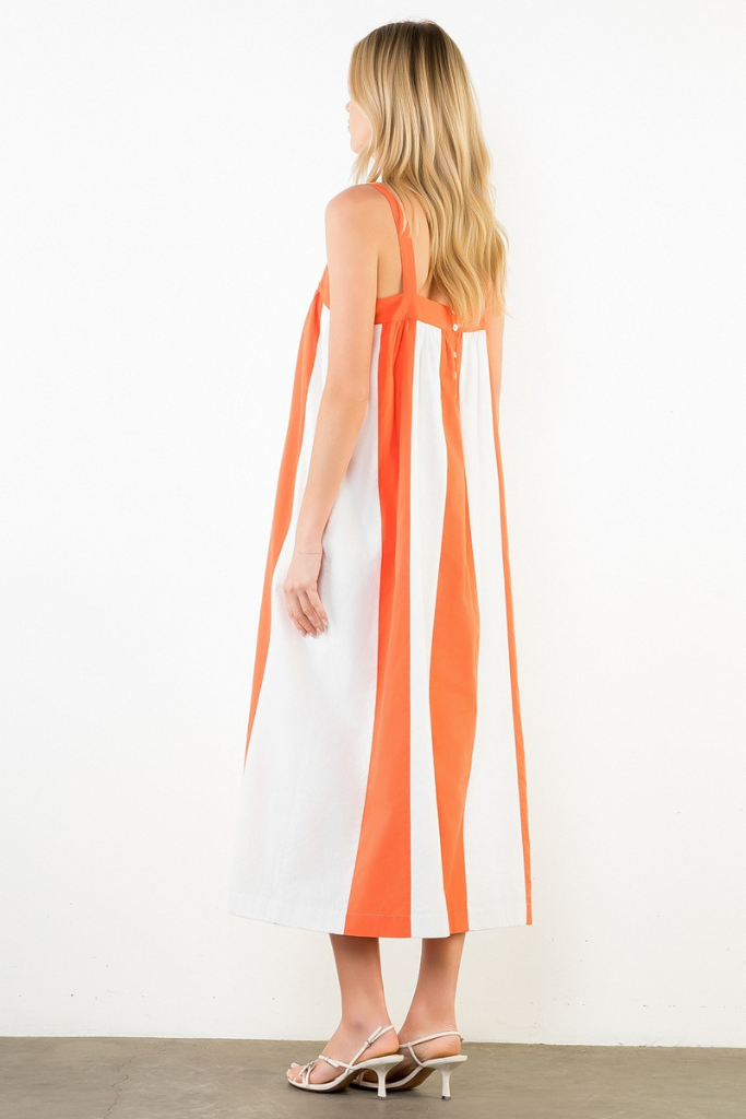 Maya stripe midi dress