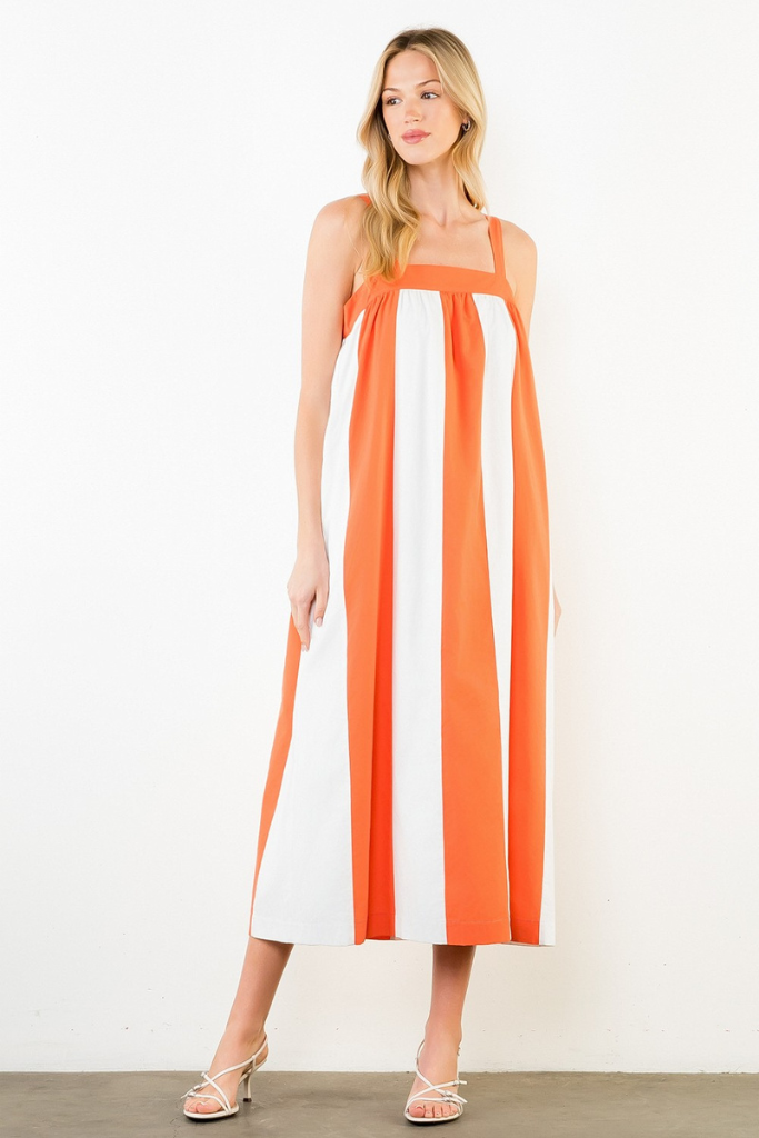 Maya stripe midi dress