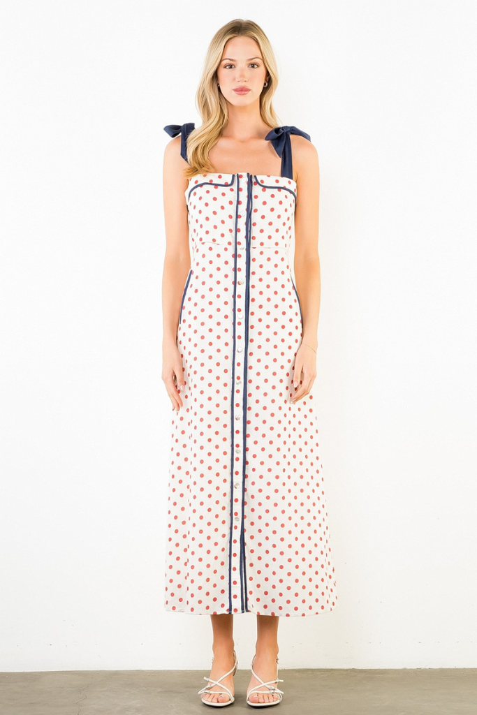 Gracie polka dot midi dress