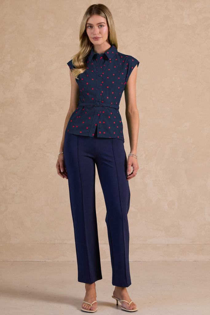 Lennox dot top in navy