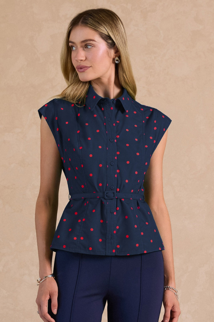 Lennox dot top in navy