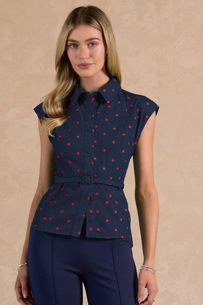 Lennox dot top in navy
