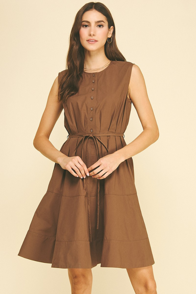 Lainey mini dress in brown