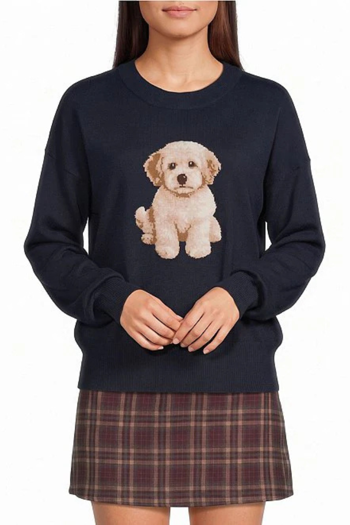 Alex dog sweater in navy