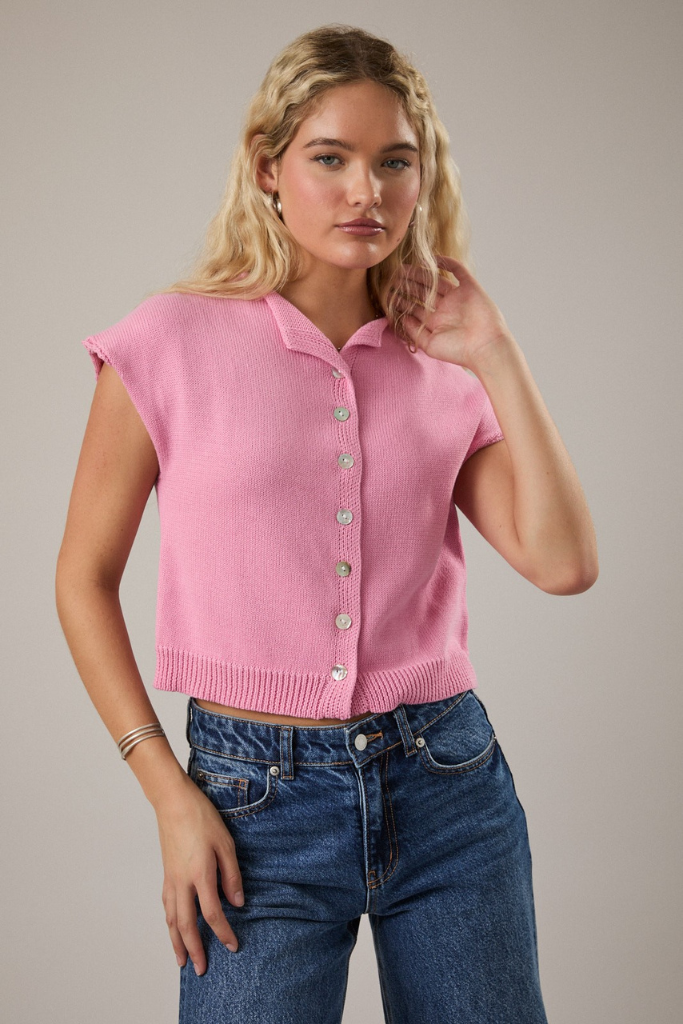 Barb rolled sleeve cardigan