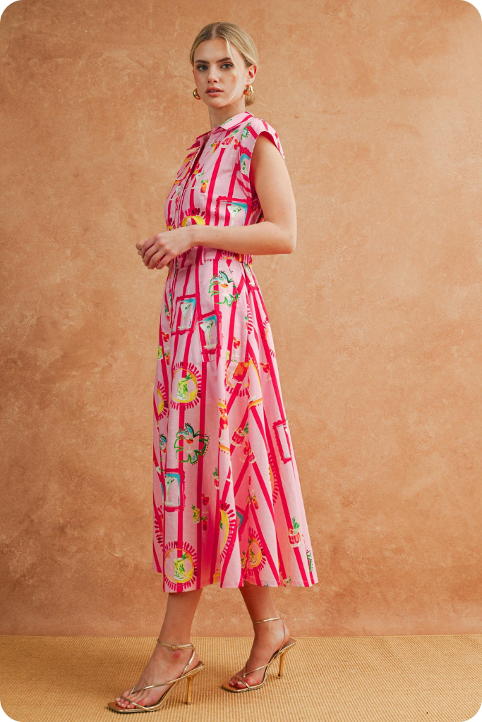 Tracie midi in pink
