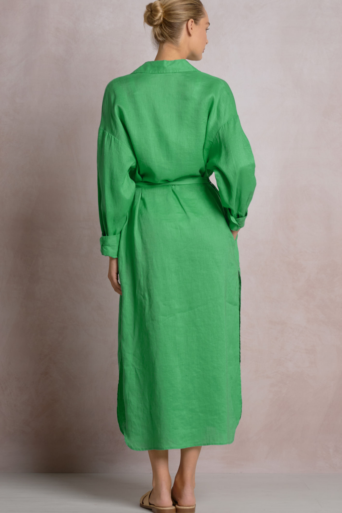 Jackie belted dress in Green