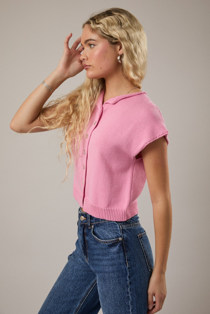 Barb rolled sleeve cardigan