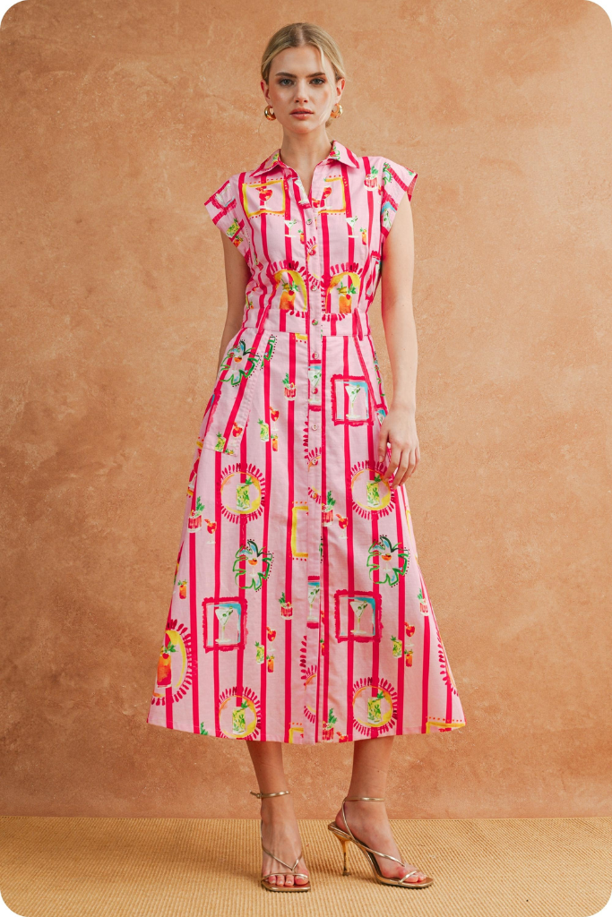 Tracie midi in pink