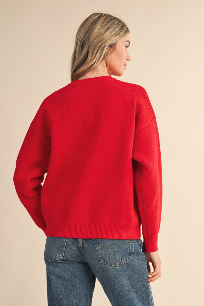 Olivia dog cardigan in Red
