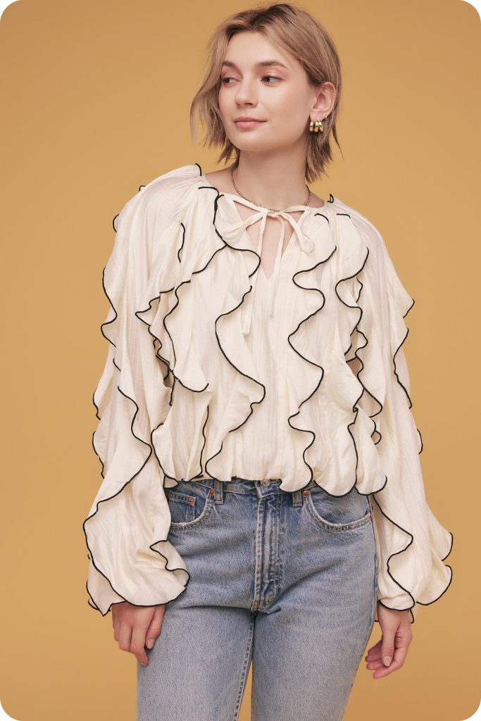 Elaine ruffle blouse