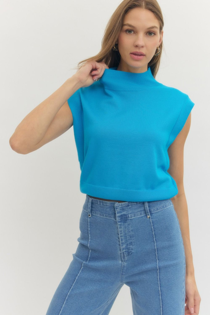 Clio top in cerulean