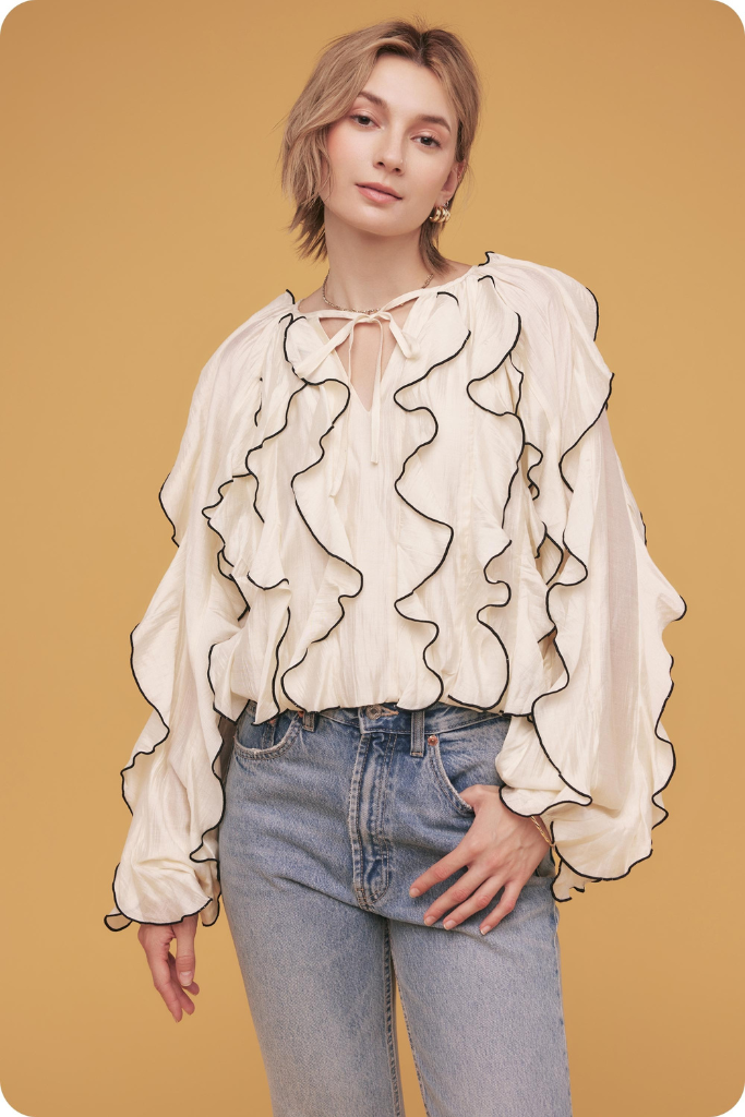 Elaine ruffle blouse