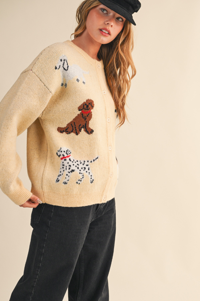 Olivia dog cardigan in Cream