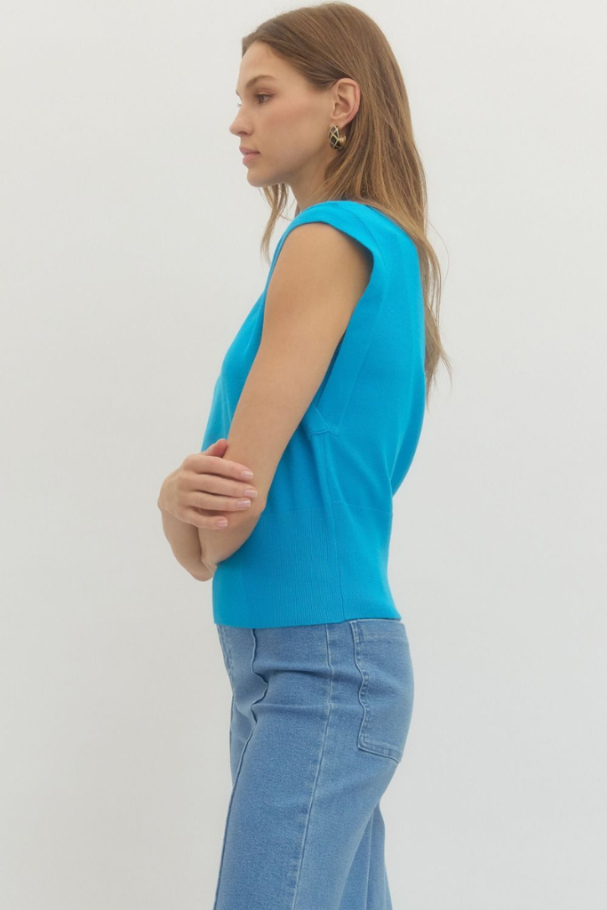 Clio top in cerulean