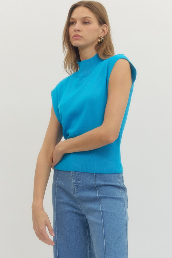 Clio top in cerulean