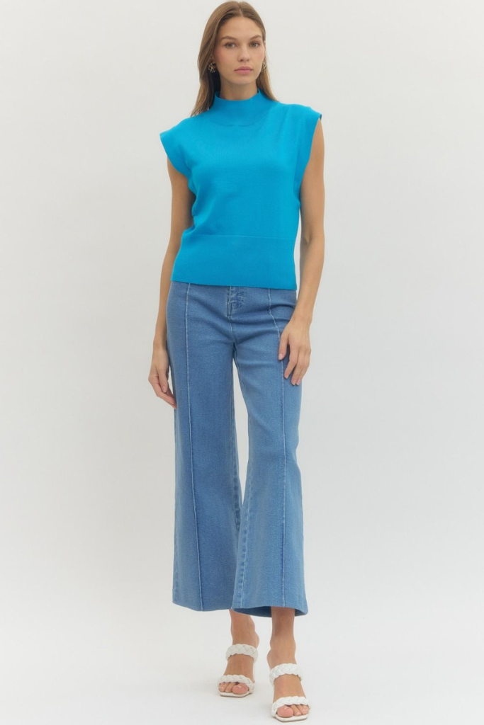 Clio top in cerulean