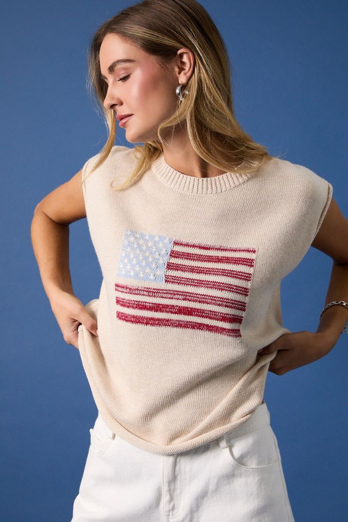Sally flag sweater in cream