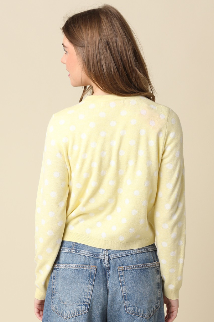 Elena dot cardigan in yellow