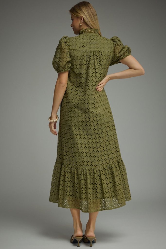 Myla eyelet maxi dress in green