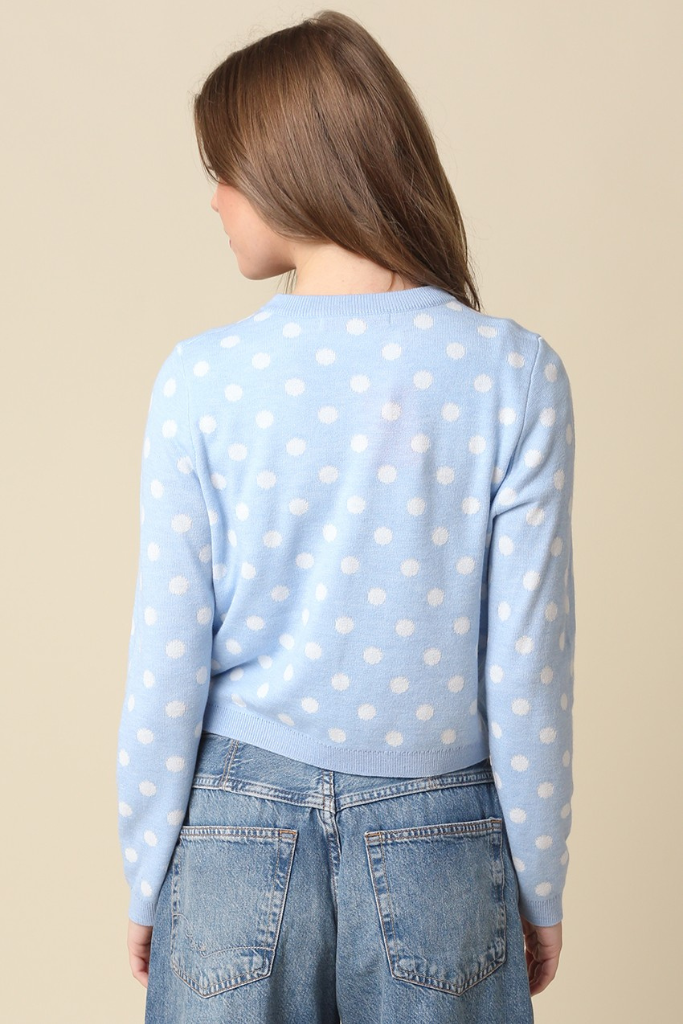 Elena dot cardigan in blue